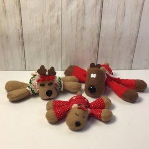 Vintage Hallmark Randy, Rhonda & Ramona Reindeer Felt Plush